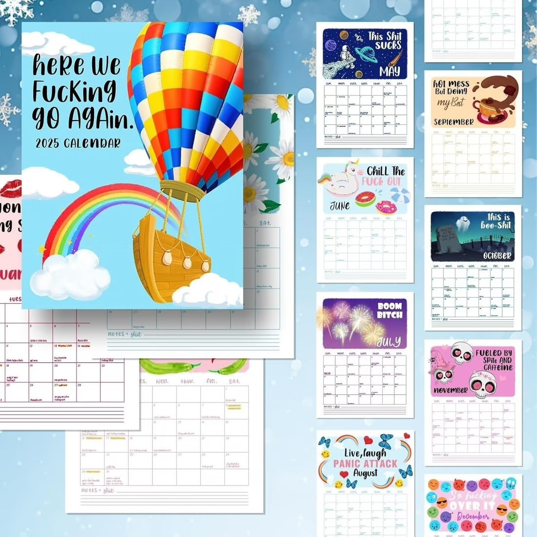 Here We F*ing Go Again ~ Your 2025 calendar with attitude
