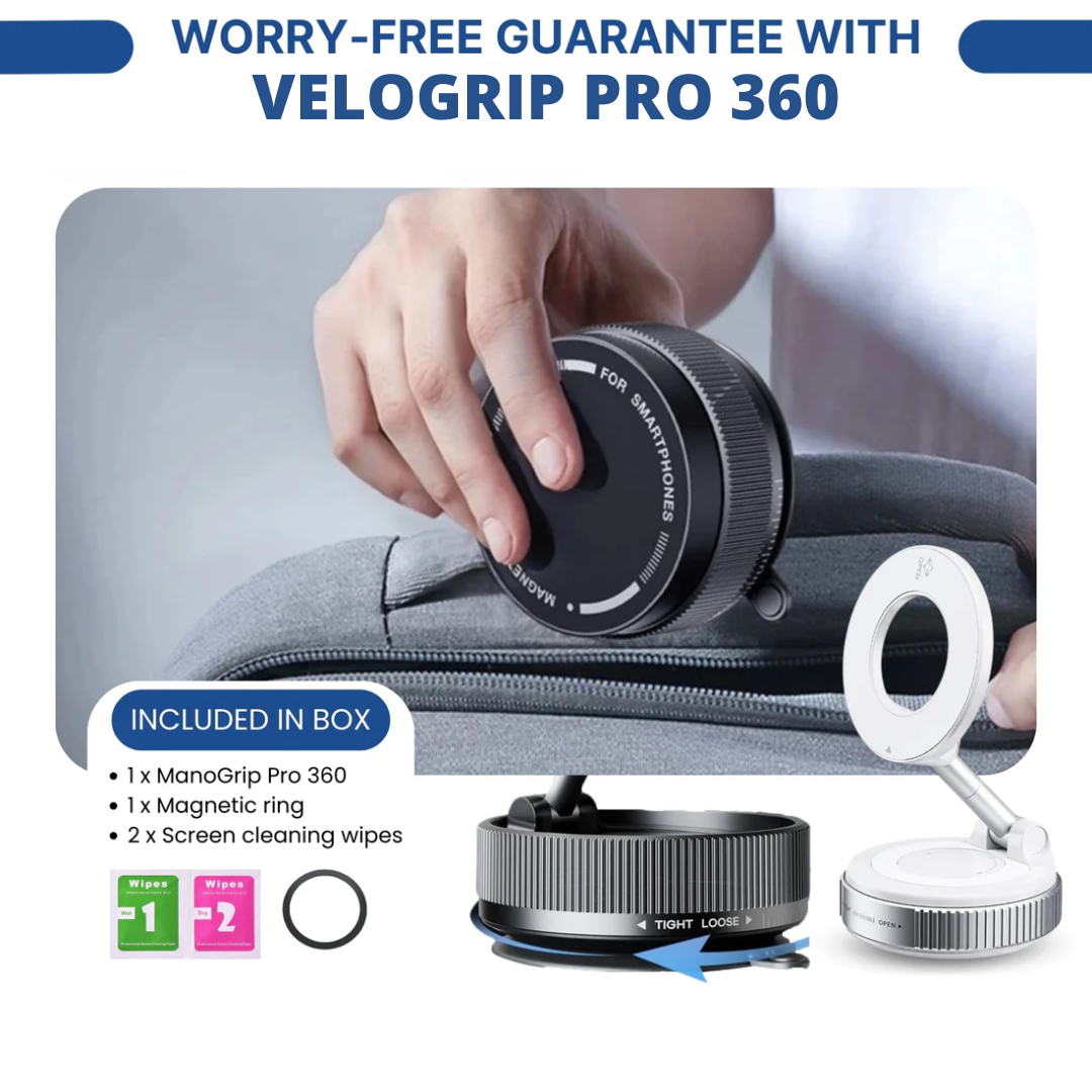 VeloGrip Pro 360 Magnetic Mount ~ Rock-solid phone hold anywhere, anytime.