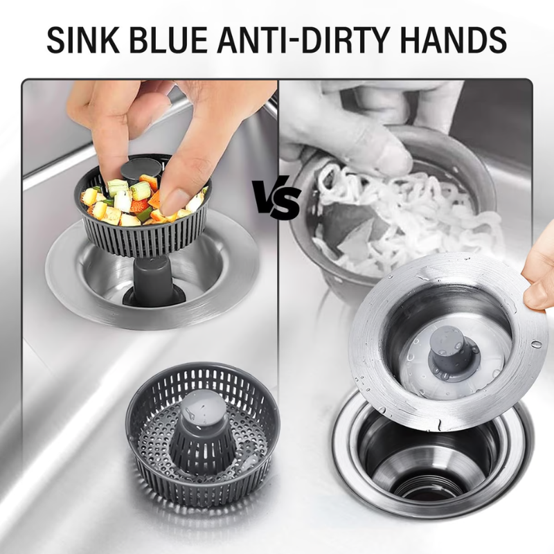 3-in-1 Stainless Steel Sink Drain Strainer ~ Prevent Clogs, Stop Odors & Keep Water Flowing Smoothly-