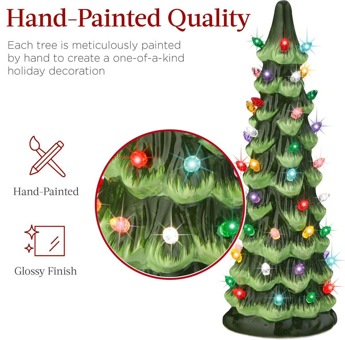 Hand-Painted Tabletop Christmas Trees ~ Classic holiday charm without the hassle.