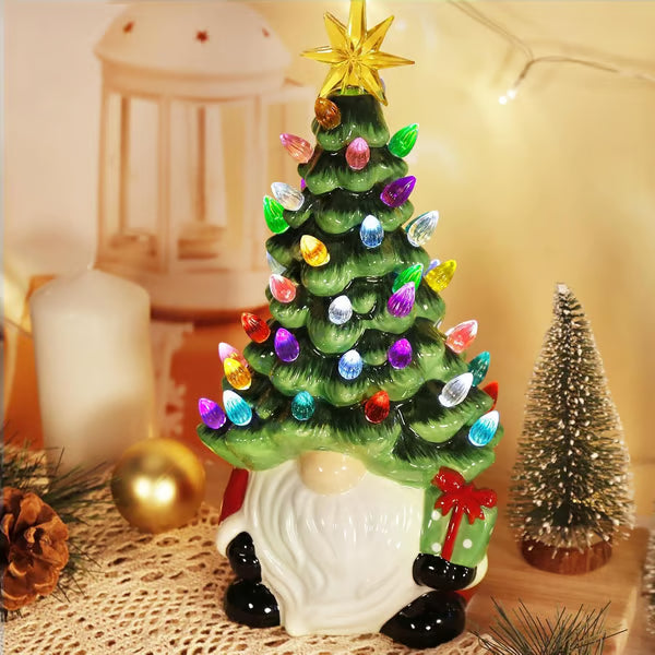 DIY Lighted Christmas Gnome Tree ~ Create cozy holiday charm with easy DIY setup.