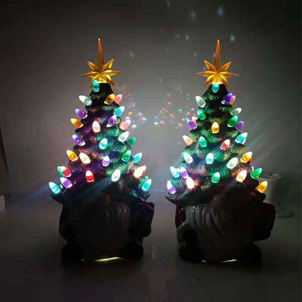DIY Lighted Christmas Gnome Tree ~ Create cozy holiday charm with easy DIY setup.
