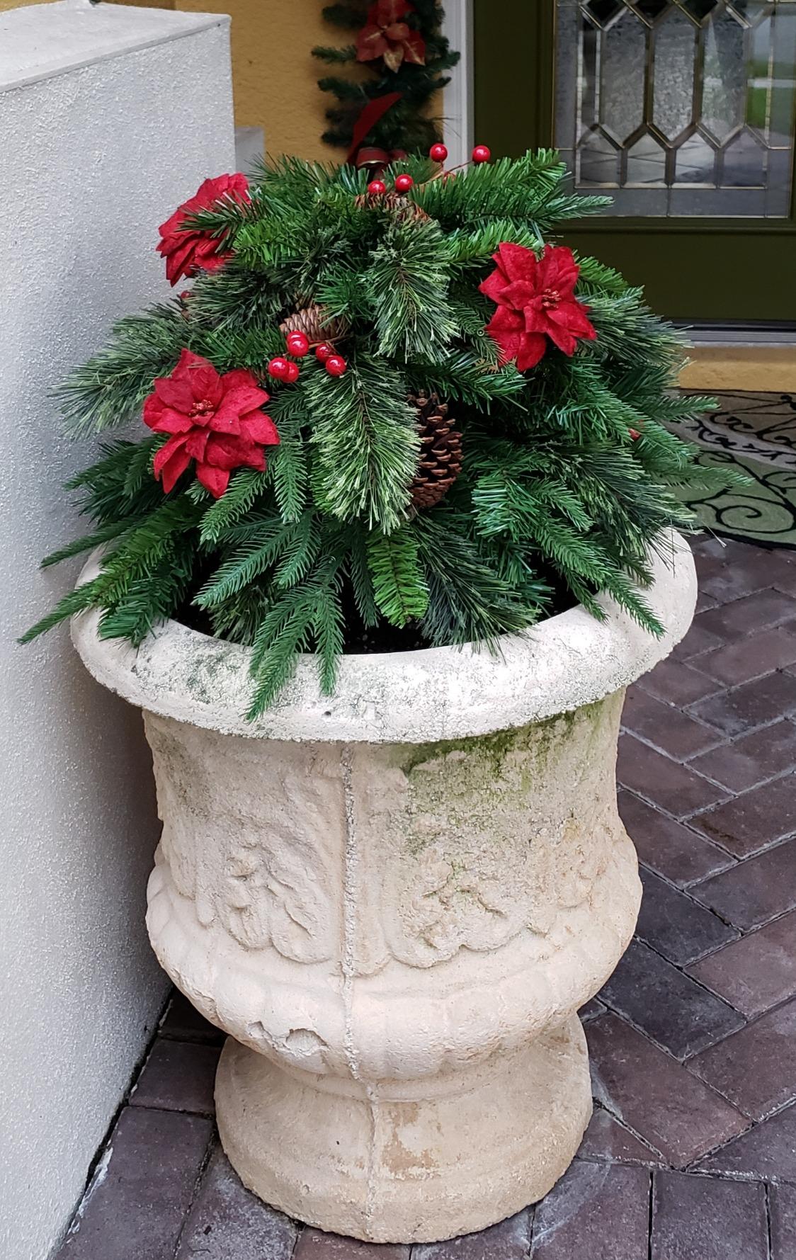 Mini Artificial Christmas Tree ~ Weatherproof sparkle for entryways and patios.
