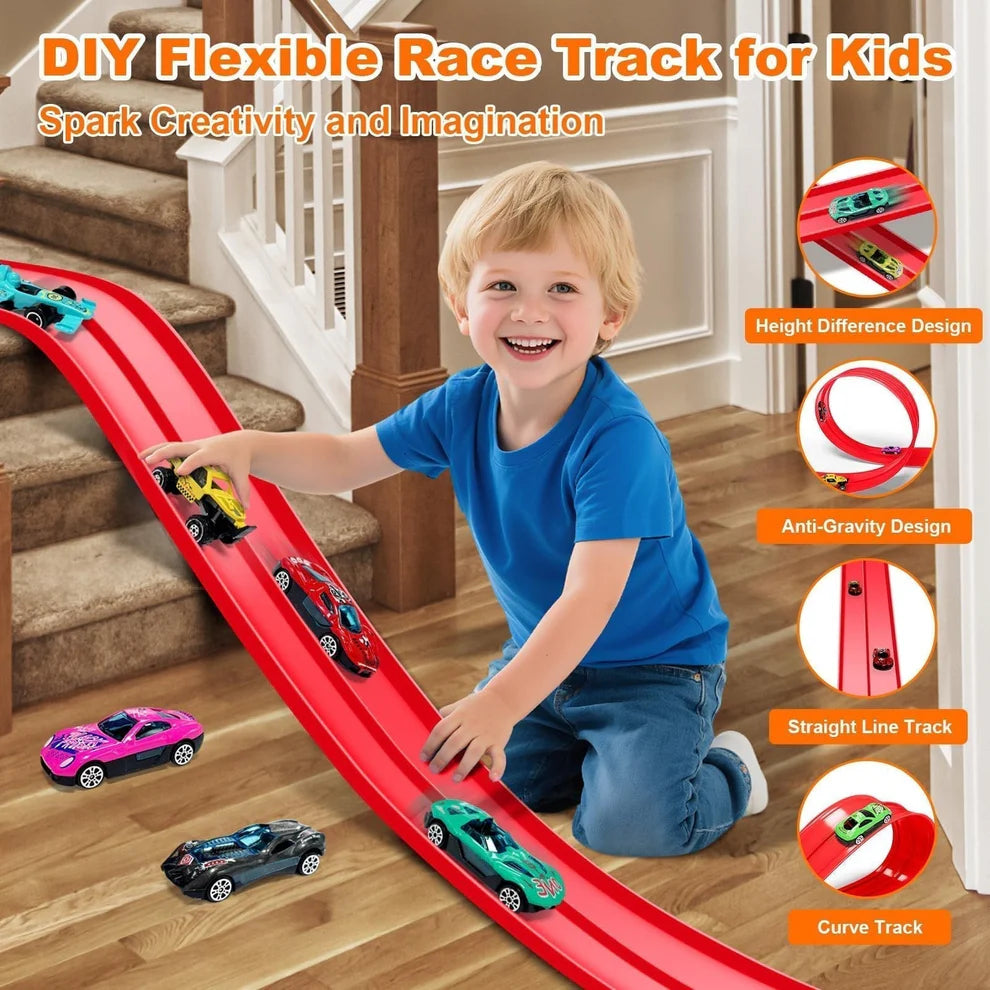 DIY Flexible Racing Track Toy ~ Build, race, and reimagine endless track adventures.