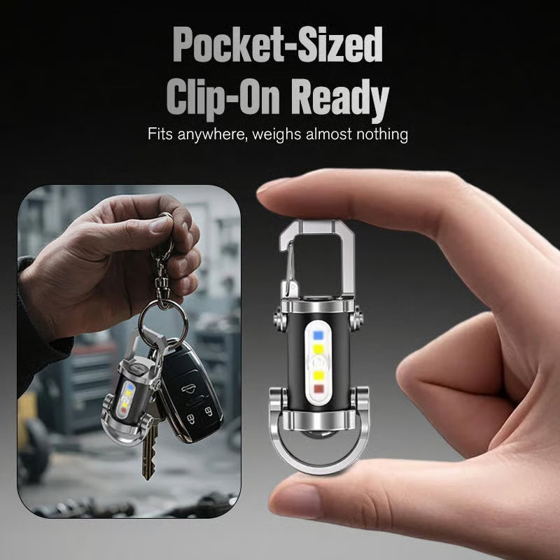 Portable Rechargeable Keychain Flashlight ~ Powerful dual-beam brightness in your pocket.