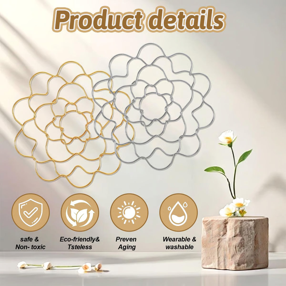 Stainless Steel Floral Grid Organizer ~ Balanced, professional bouquets in seconds.