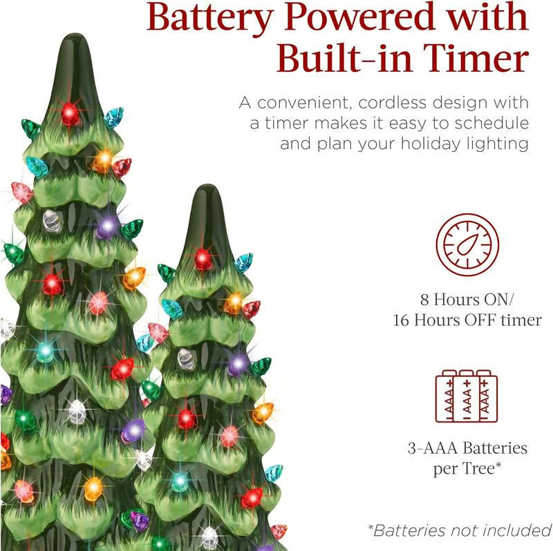 Hand-Painted Tabletop Christmas Trees ~ Classic holiday charm without the hassle.