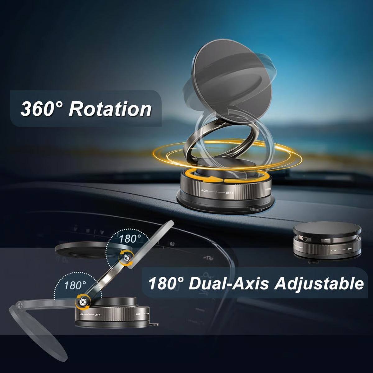 Adjustable Vacuum Magnetic Phone Holder ~ Never miss the call that matters.
