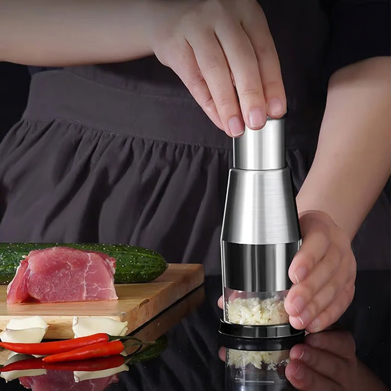 Press Vegetable Chopper ~ Chop garlic, chili & more in seconds
