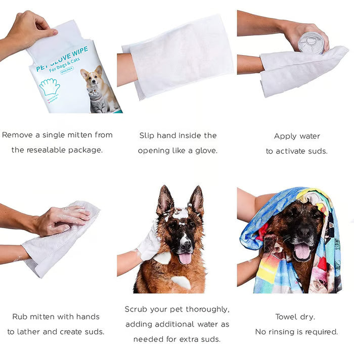 Rinse-Free Dog Shampoo Mitts ~ Because your dog thinks bathtub is a torture chamber.
