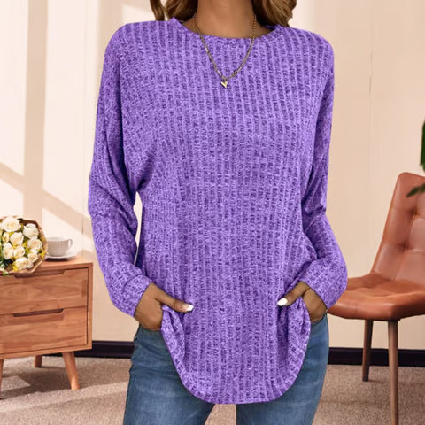 Casual Long Sleeved Top ~ From morning errands to late-night lounging.