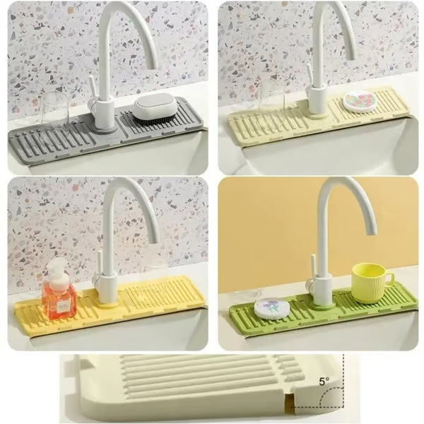 Faucet Guard & Draining Mat ~ Keep counters dry and spotless all day.