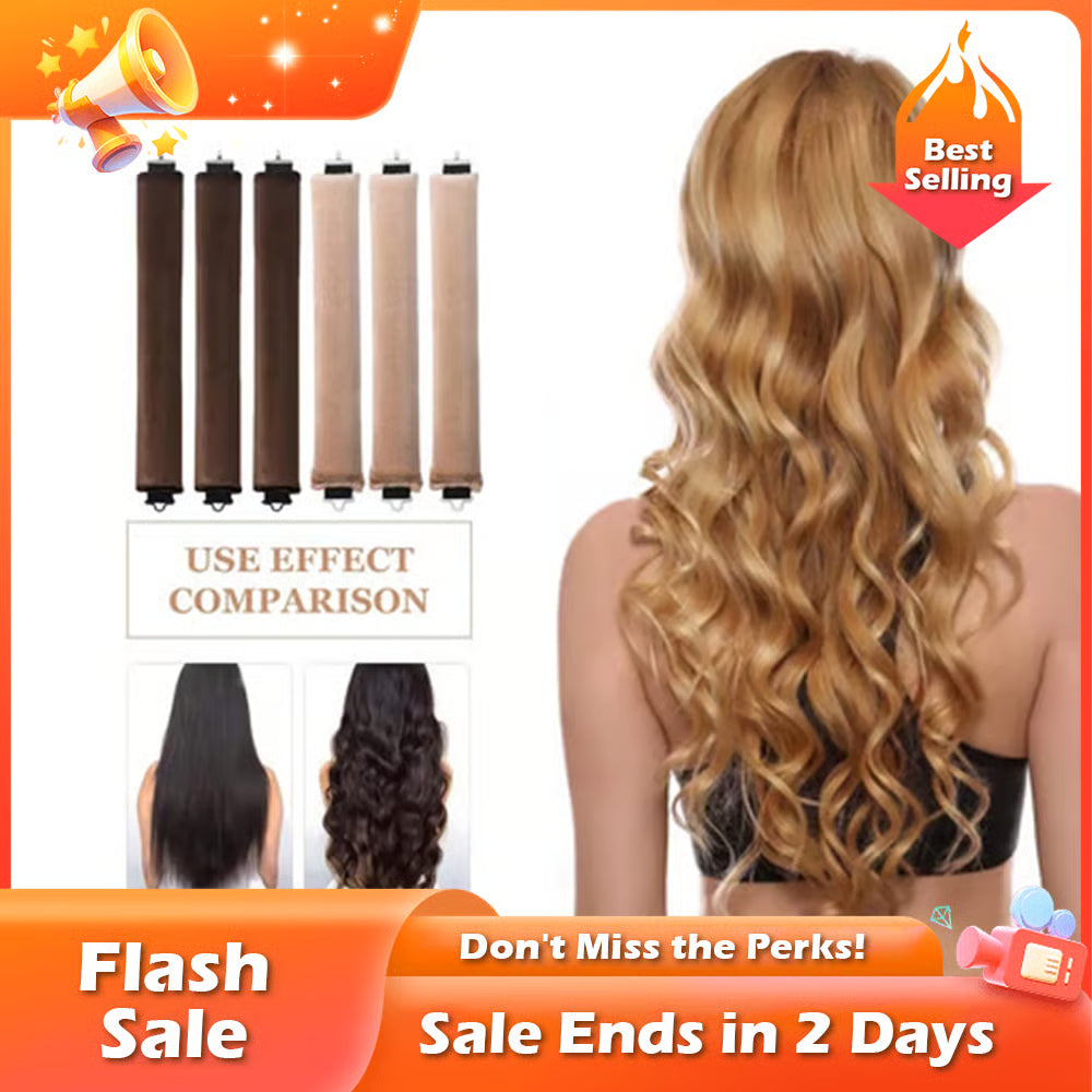 Satin Heatless Curling Set (3 Curlers) ~ Wake up with salon-worthy curls overnight.