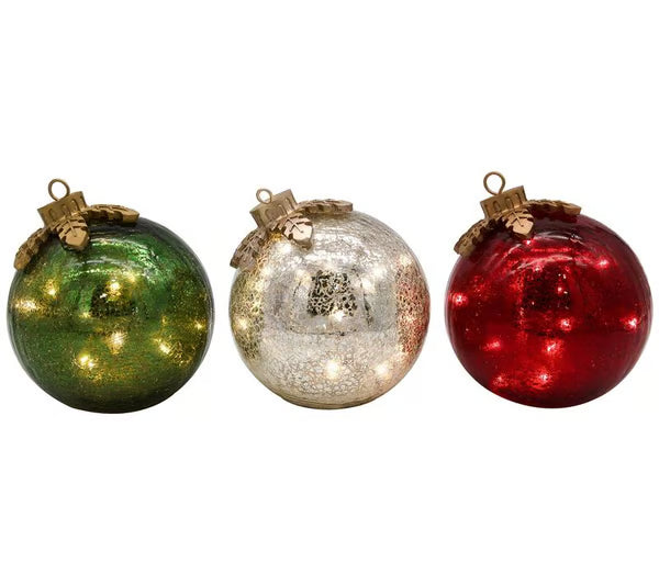 Glass Tabletop Christmas Ornaments (3ct) ~ Instantly elevate your holiday décor.