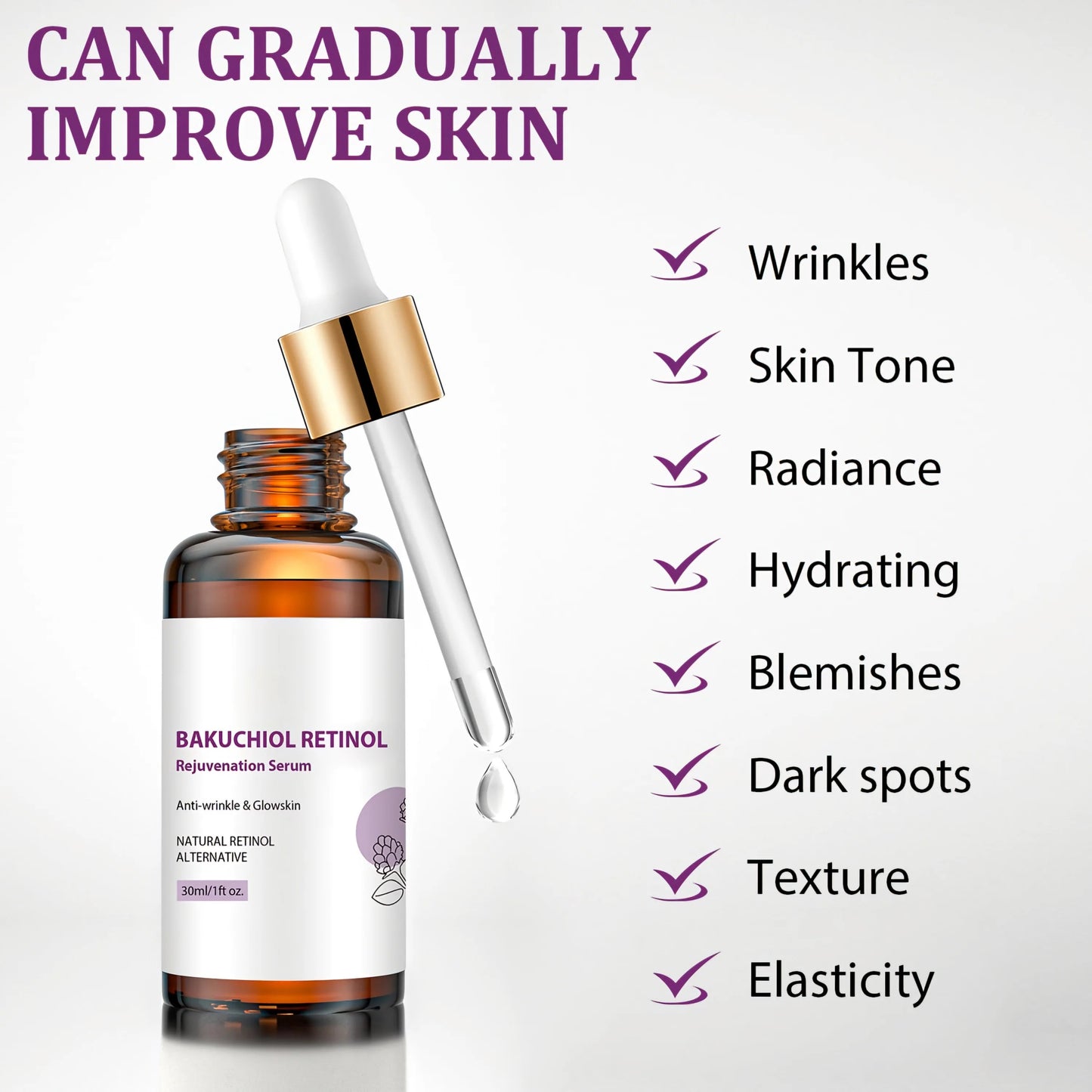 Bakuchiol Retinol Serum ~ Gentle anti-aging with visible results in weeks