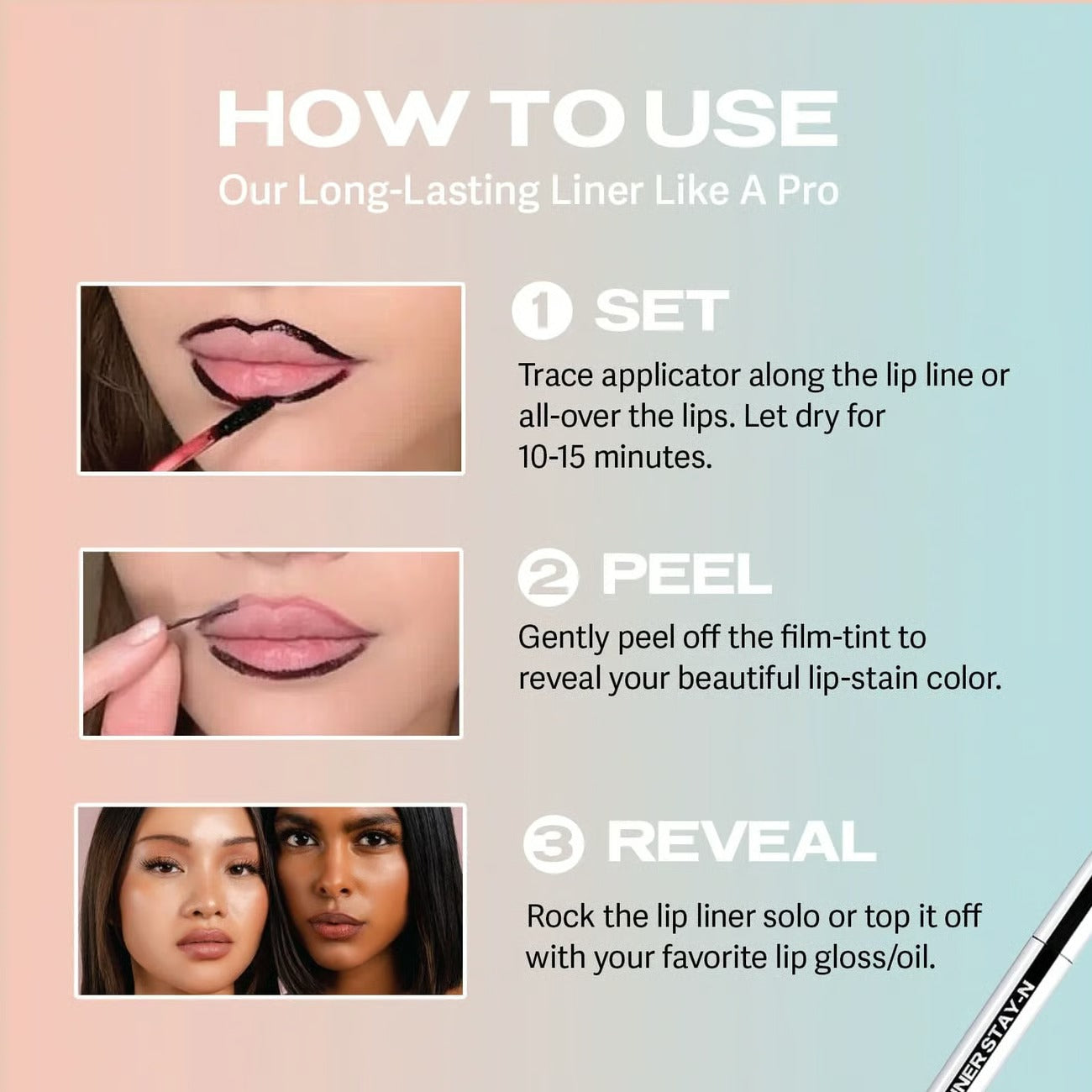 Lip Stain-Peel & Reveal ~ Smudge-proof color and hydration all day long