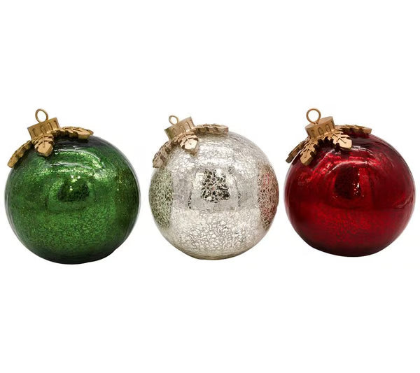 Glass Tabletop Christmas Ornaments (3ct) ~ Instantly elevate your holiday décor.