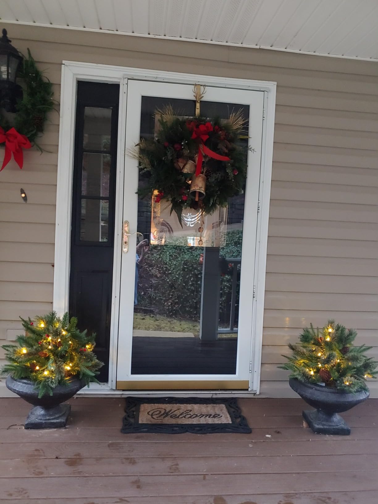 Mini Artificial Christmas Tree ~ Weatherproof sparkle for entryways and patios.