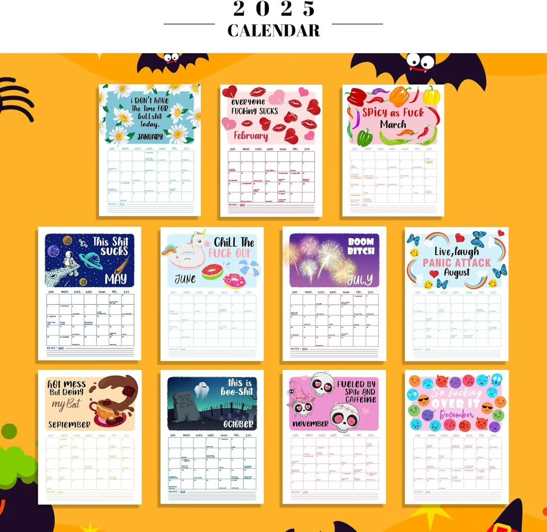 Here We F*ing Go Again ~ Your 2025 calendar with attitude