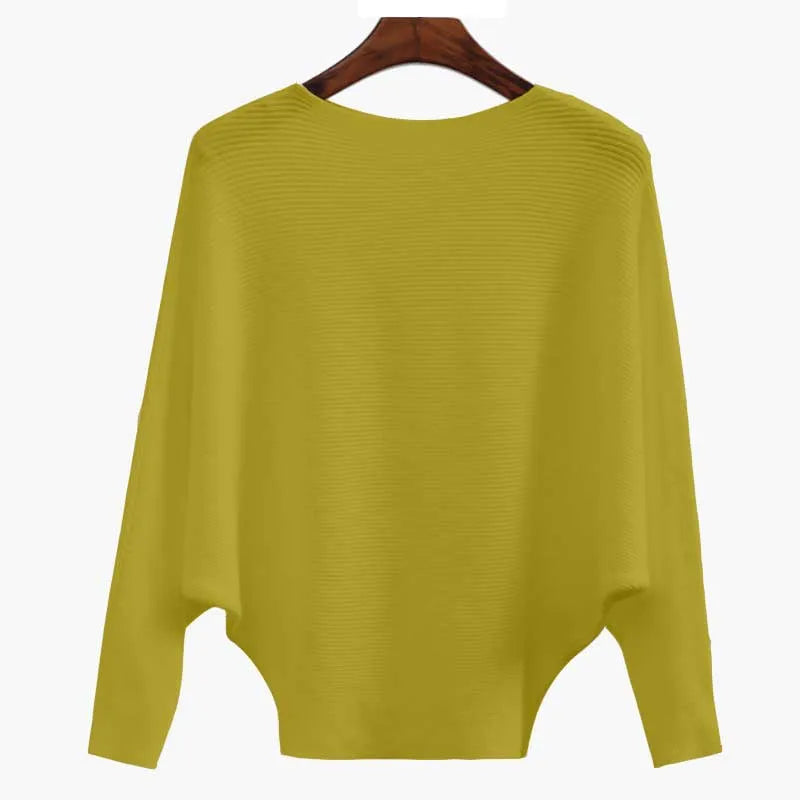 Boat Neck Bat Sleeve Knitted Sweater ~Flowy, flattering, and irresistibly soft.