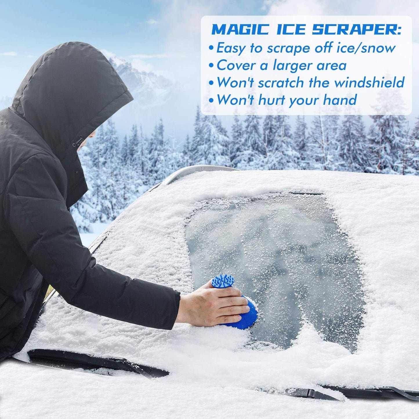 Magical Car Ice Scraper ~ Clear your windshield effortlessly for stress-free winter drives.