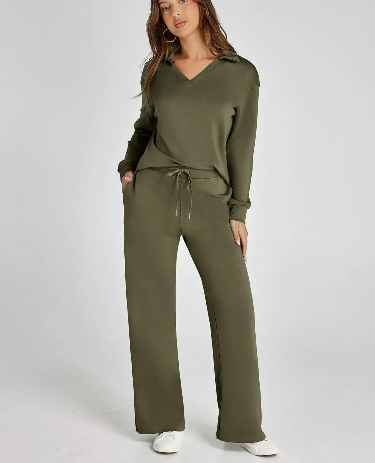 Casual Long Sleeve Sweatsuit 2-piece Sets ~ Soft, breathable, and wrinkle-free all day long.