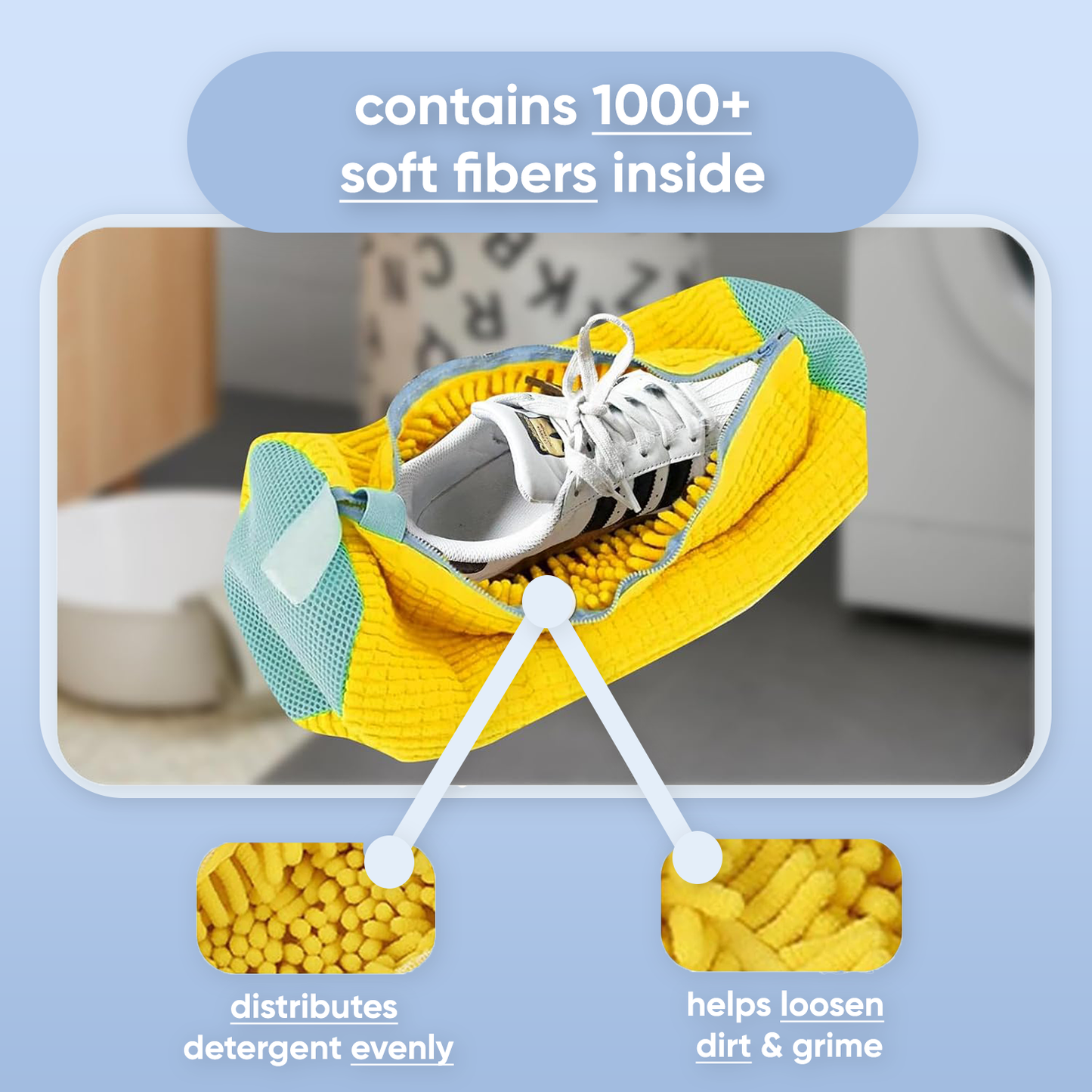 Laundry shoe bag ~ Effortlessly clean shoes without damage in minutes.