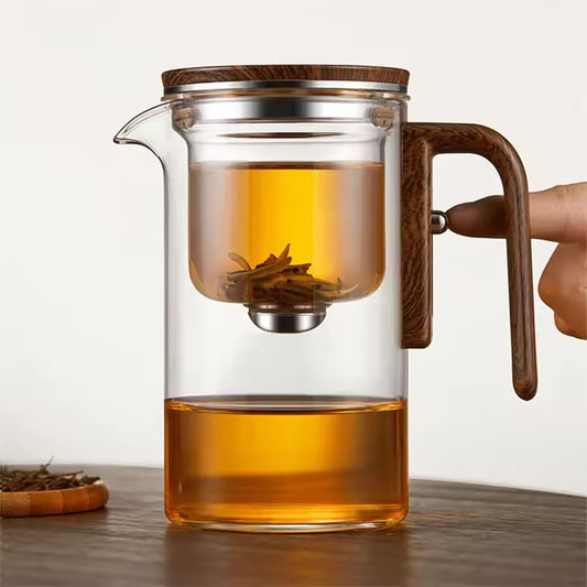 Magnetic Switch Glass Tea Pot ~ Smooth, Leaf-Free Tea in Seconds-