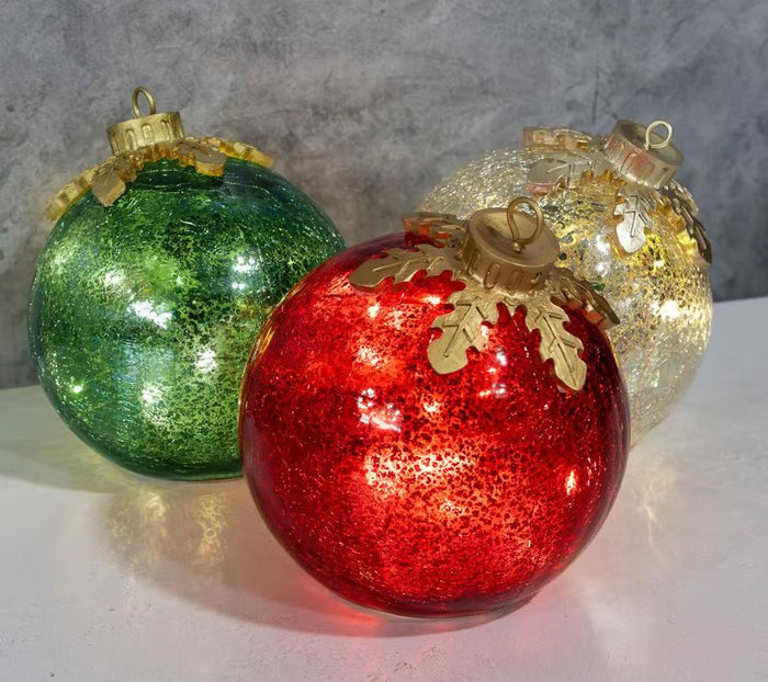 Glass Tabletop Christmas Ornaments (3ct) ~ Instantly elevate your holiday décor.