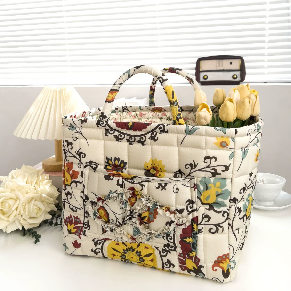 Quilted Fabric Totes ~ Because some things can’t go in drawers.