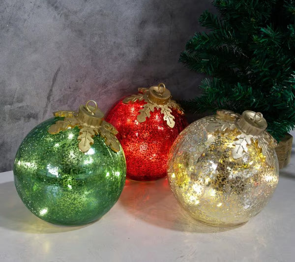 Glass Tabletop Christmas Ornaments (3ct) ~ Instantly elevate your holiday décor.