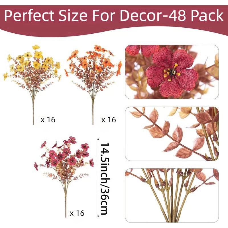 Artificial Fall Decor Flowers ~ Brighten any space with lasting autumn color.