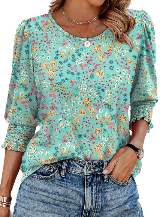 Dressy 3/4 Length Sleeve Blouse ~ Chic, versatile style for every occasion.