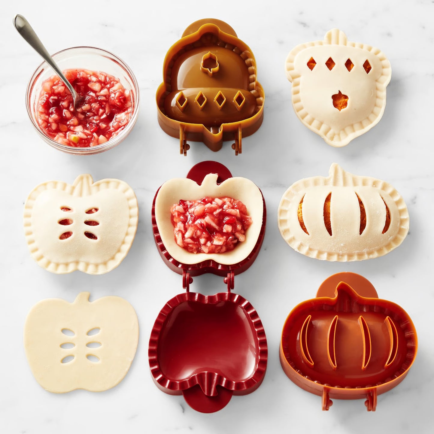 Holiday Mini Pie Mold ~ Turns dough into adorable holiday pies instantly.