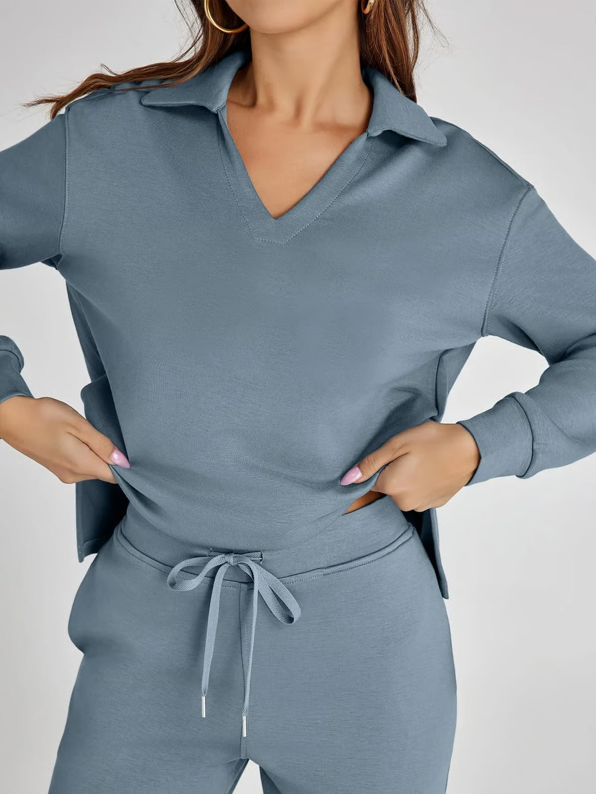 Casual Long Sleeve Sweatsuit 2-piece Sets ~ Soft, breathable, and wrinkle-free all day long.