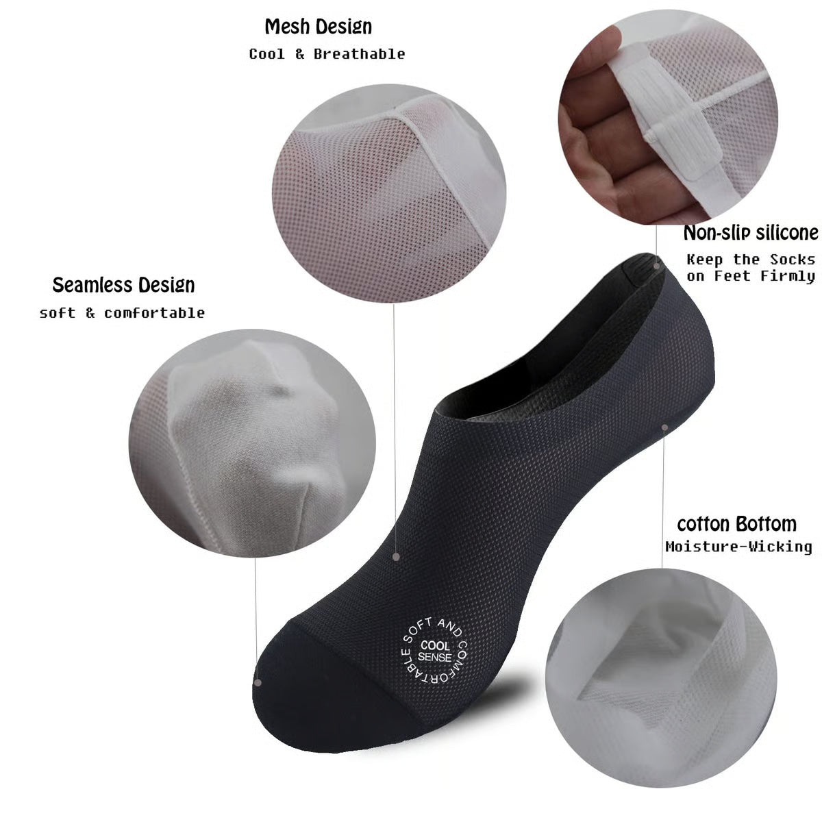 Ultra Thin No Show Cotton Socks ~ Barefoot comfort that stays hidden all day.