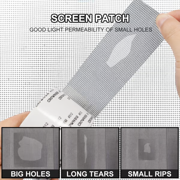 Strong Adhesive Screen Repair Tape ~ Seal rips and stop bugs in seconds.