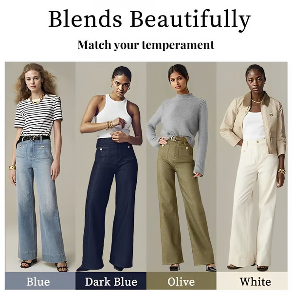 Tummy Control Sailor Wide Leg Trouser ~ Flatten your belly and fake longer legs in seconds