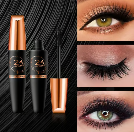 Waterproof Silk Fibre Thick Lengthening Mascara ~ 500% Volume, Zero Extensions Needed