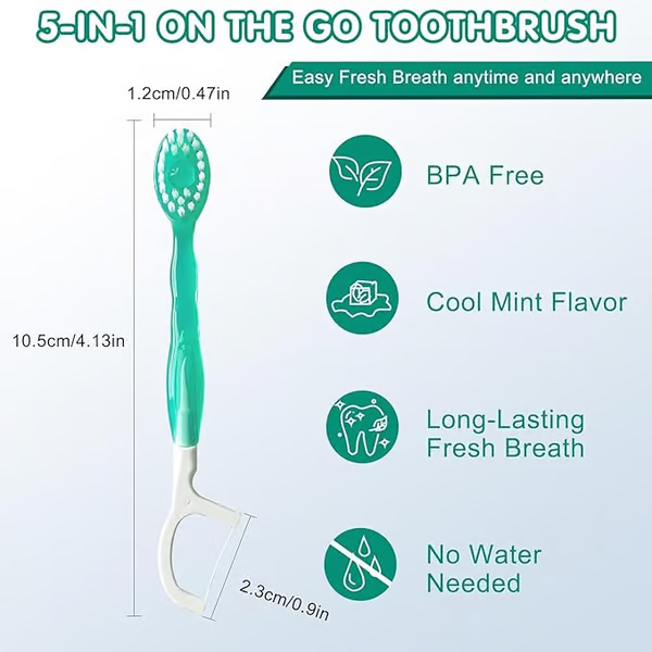 5-in-1 Oral Care Set (Pack of 26) ~ Includes Toothbrush, Paste, Floss, and More.