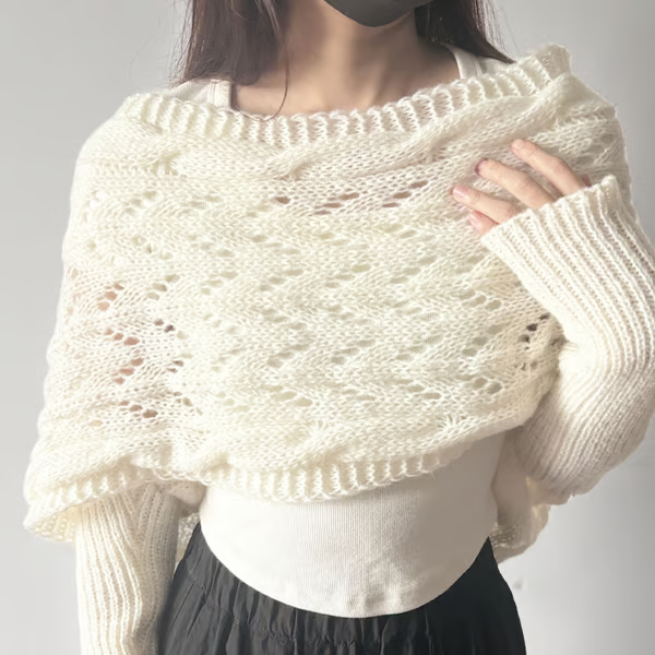 Hand-knitted Scarf with Sleeves ~ Layer up in seconds, lounge all day