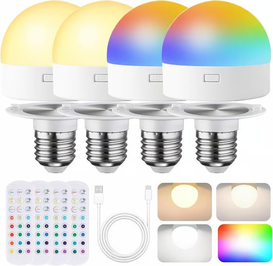 Rechargeable Light Bulbs with Remote Control ~ Wireless lighting with 15 mood options