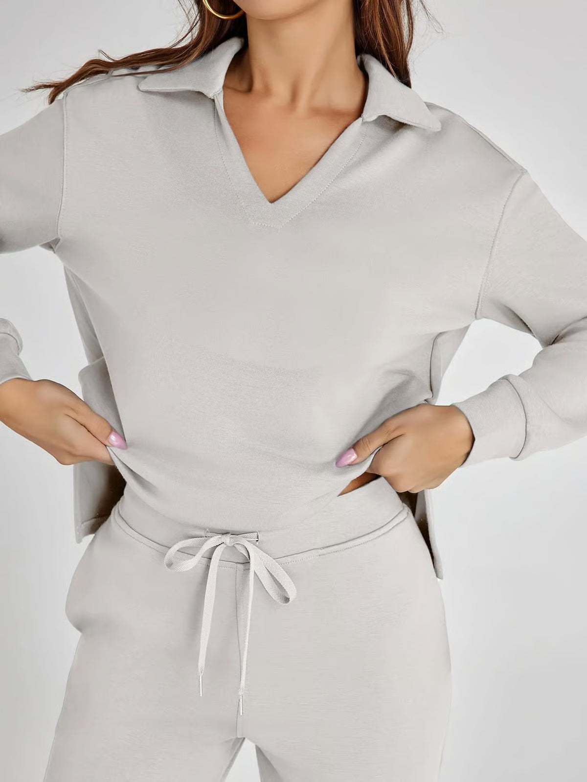Casual Long Sleeve Sweatsuit 2-piece Sets ~ Soft, breathable, and wrinkle-free all day long.