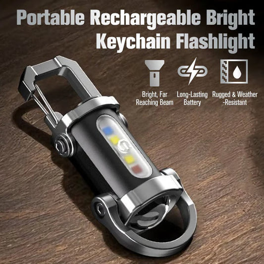 Portable Rechargeable Keychain Flashlight ~ Powerful dual-beam brightness in your pocket.