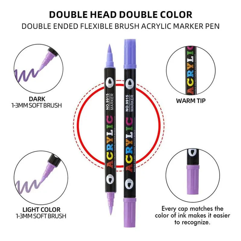 Dual Tip Acrylic Paint Pen Marker ~ Screen-free creativity on any surface.