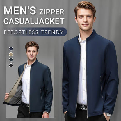 Men's Standing Collar Zipper Jacket ~ Outdress everyone without even trying.