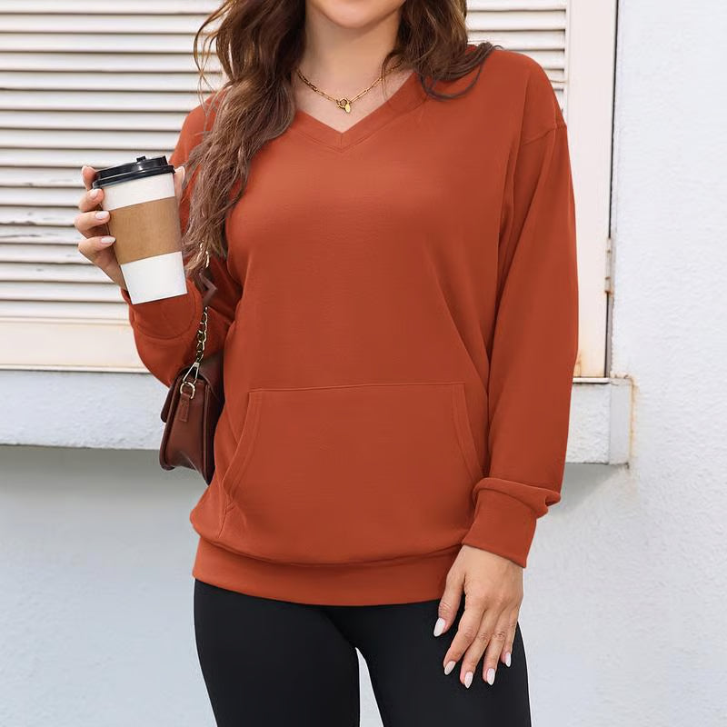 Women’s Hatless V-Neck Hoodie with Pockets ~ The hoodie you’ll reach for every single day.