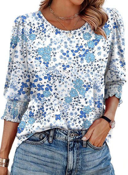 Dressy 3/4 Length Sleeve Blouse ~ Chic, versatile style for every occasion.