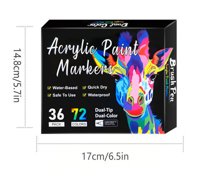 Dual Tip Acrylic Paint Pen Marker ~ Screen-free creativity on any surface.