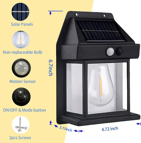 Outdoor Solar Wall Lamp ~ Brighten your outdoors with zero electricity.